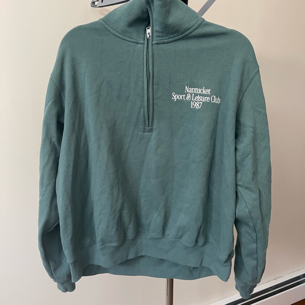 Hollister Forest Green Half-Zip Pullover
